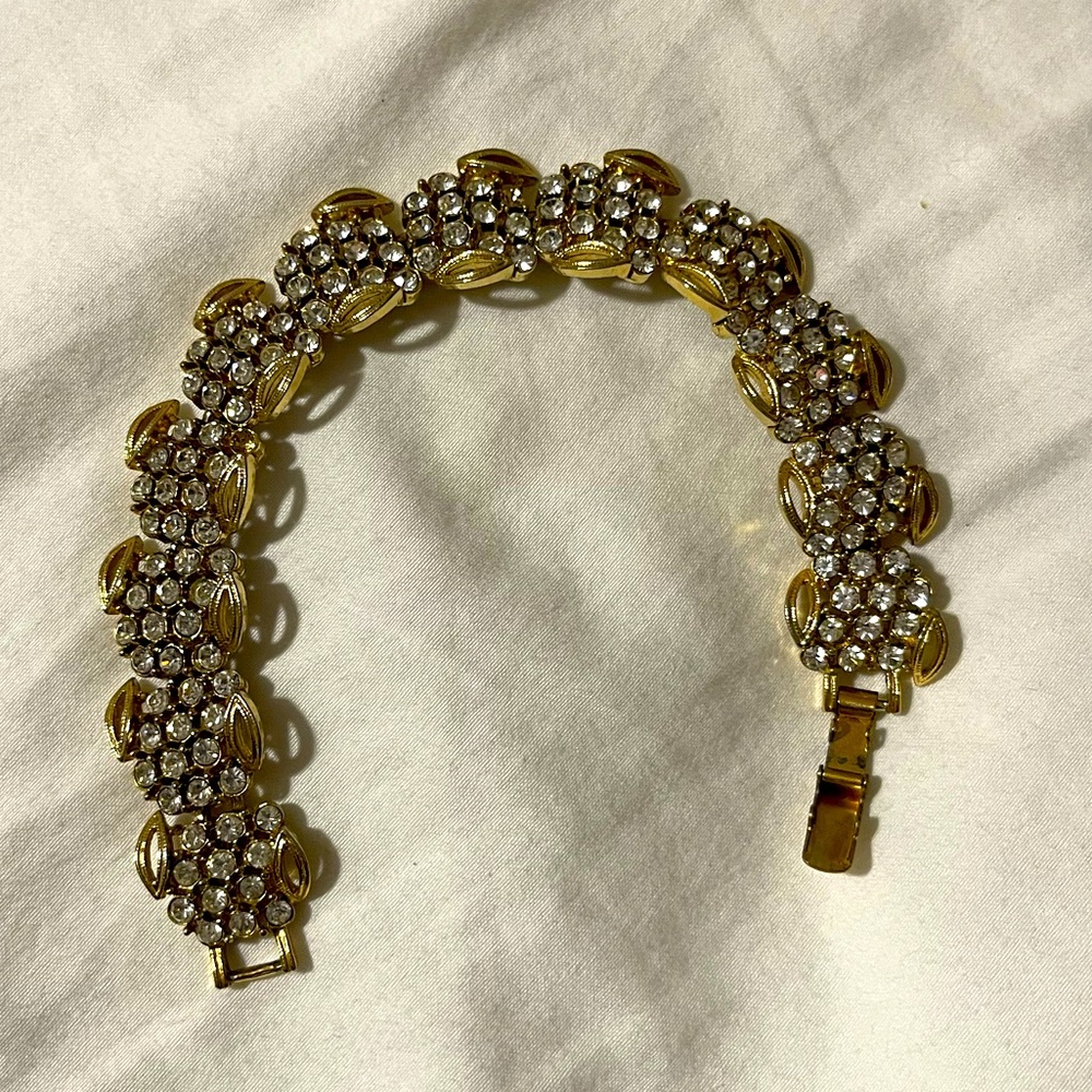 Vintage Gold Tone Crystal Bracelet